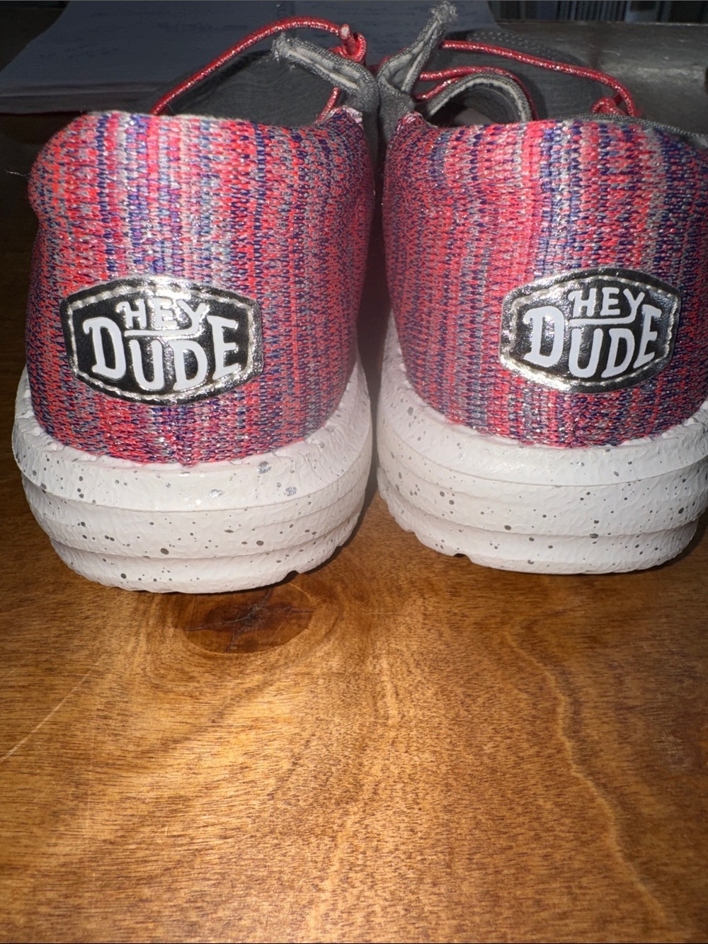 Hey Dude Gray Slip-Ons with Pink Cord Accents - Picture 3 of 5